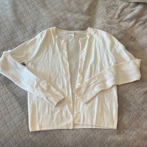 J Crew 100% Cashmere Cream Cardigan